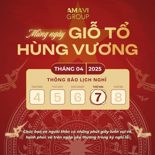 Thông báo nghỉ lễ Giỗ Tổ Hùng Vương