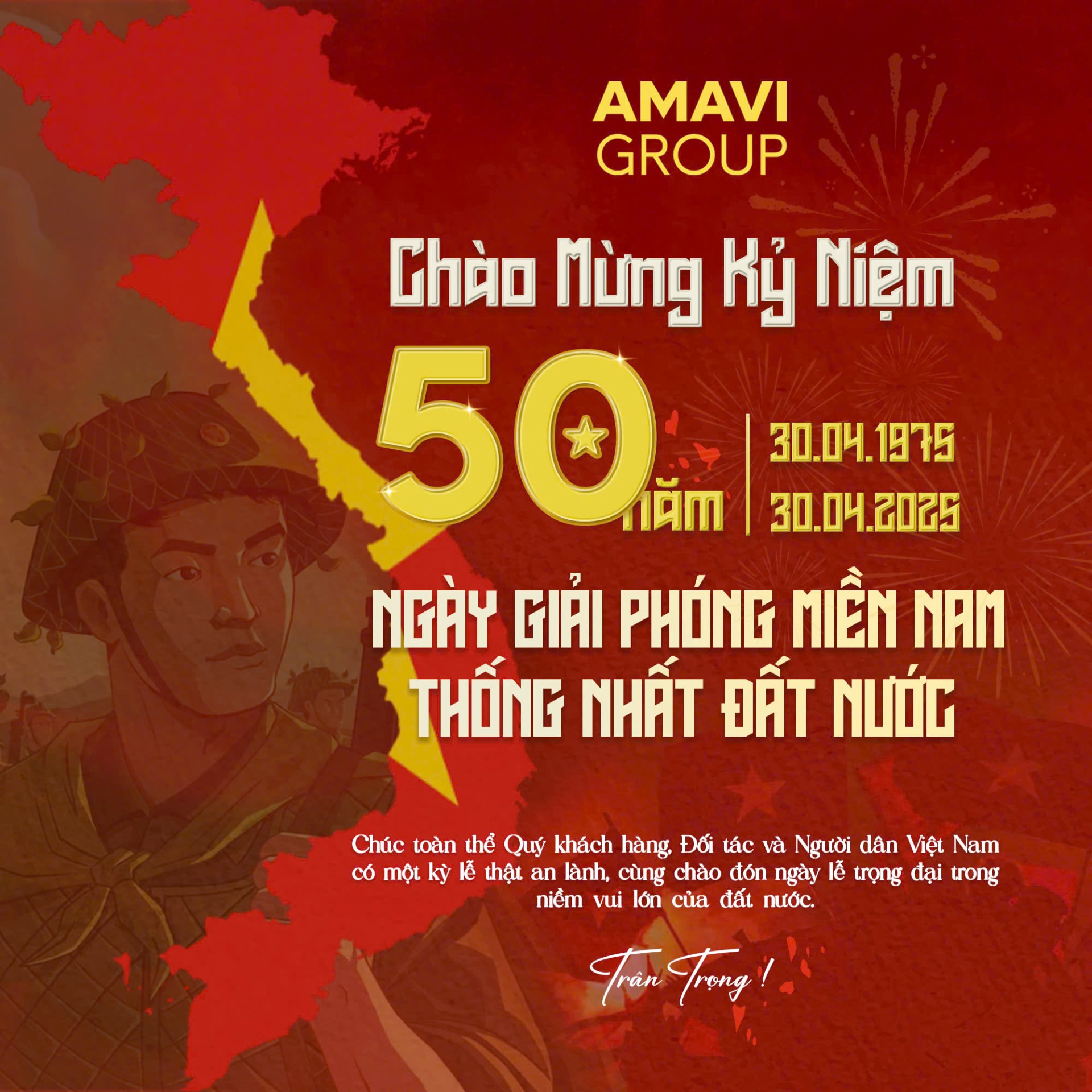 AMAVI GROUP CHÚC MỪNG KỶ NIỆM 50 NĂM GIẢI PHÓNG MIỀN NAM – THỐNG NHẤT ĐẤT NƯỚC
